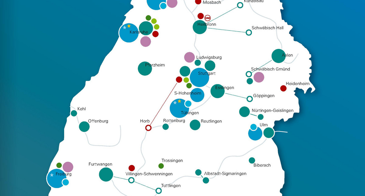 Hochschullandkarte Baden-Württemberg
